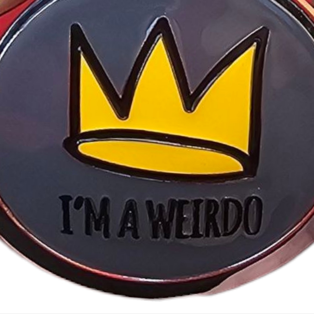 'I'm A Weirdo' Gray and Yellow Crown Compact Mirror 2.75" D. Riverdale/Netflix - Picture 2 of 8